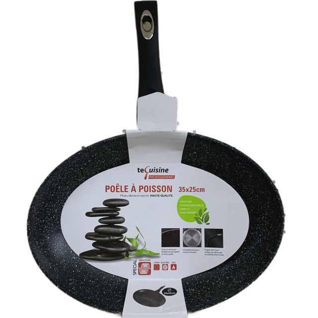 Poêle à poisson 35X25cm TeCuisine-Tout feu et INDUCTION 
