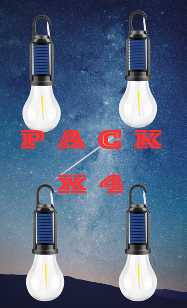 PACK X 4 AMPOLLETA SOLAR RECARGABLE Ampolleta Solar Portátil Recargable