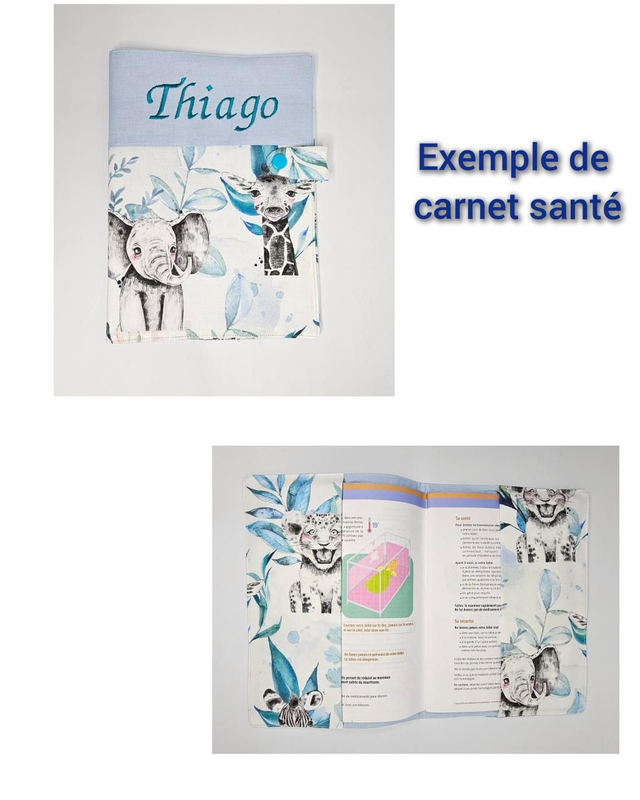 CARNET DE SANTE, TISSUS AU CHOIX GARÇON 