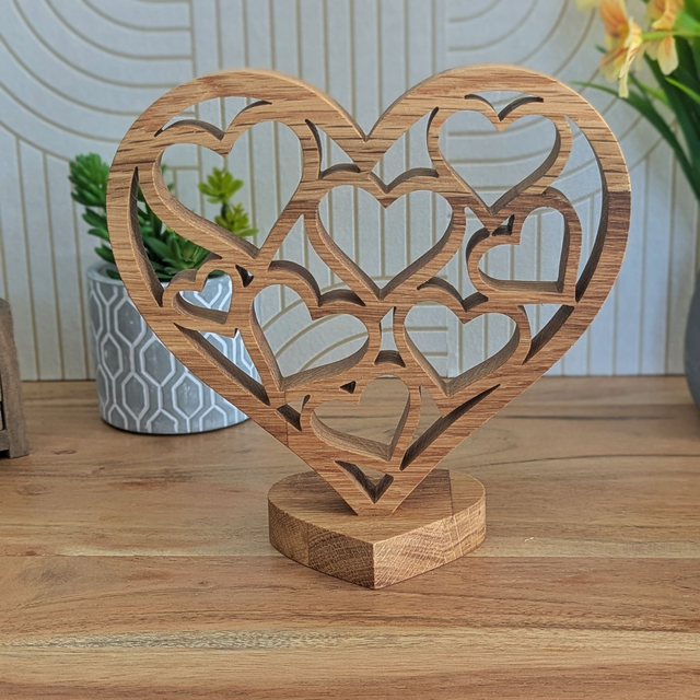 Coeur coeurs en chêne