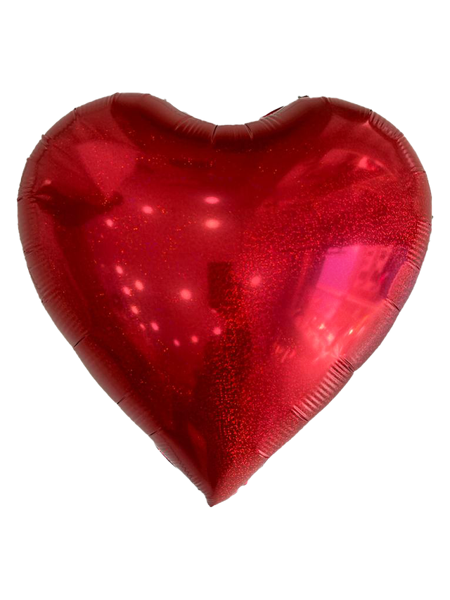 Cuori Foil 18&quot; Rosso Lucido Glitterati