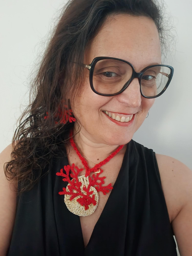 Collier coquillage corail 