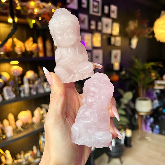 Rose Quartz Buddha Carving R58BB1 / R58BB2