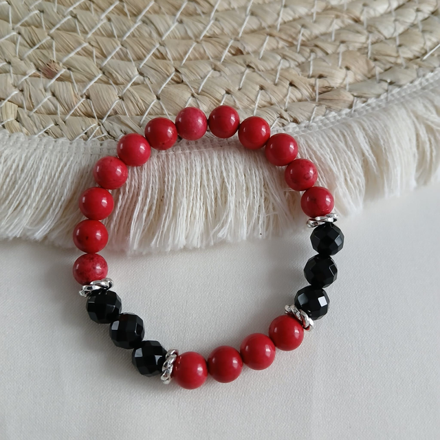 Dames armband Magnesiet & Onyx (1.338)