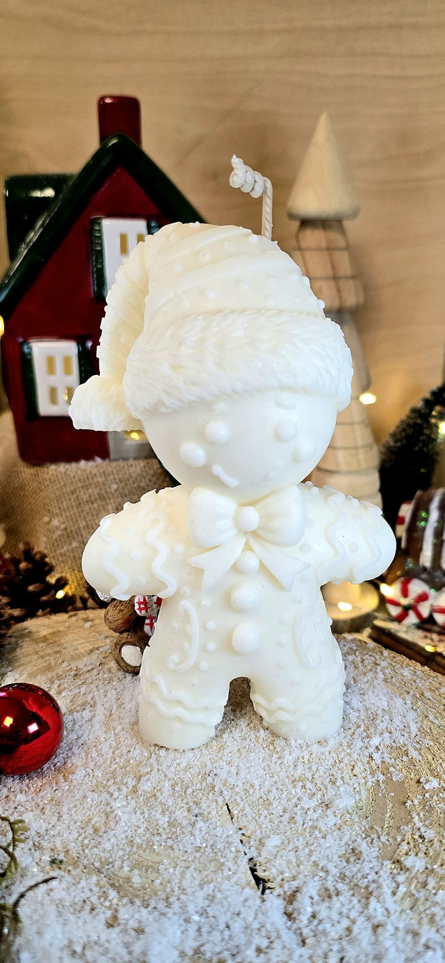 🍪 Bougie bonhomme de Pain d&#039;Épices GÉANT