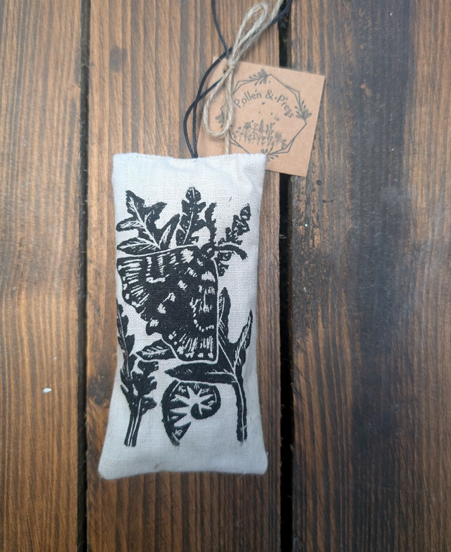 Lavender & Cedarwood Sachets - Original lino print moth