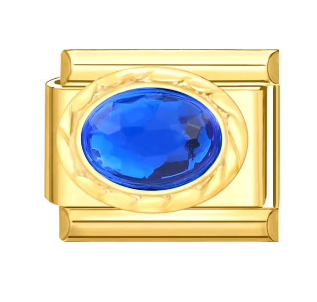 Charm Gema Azul Dorado