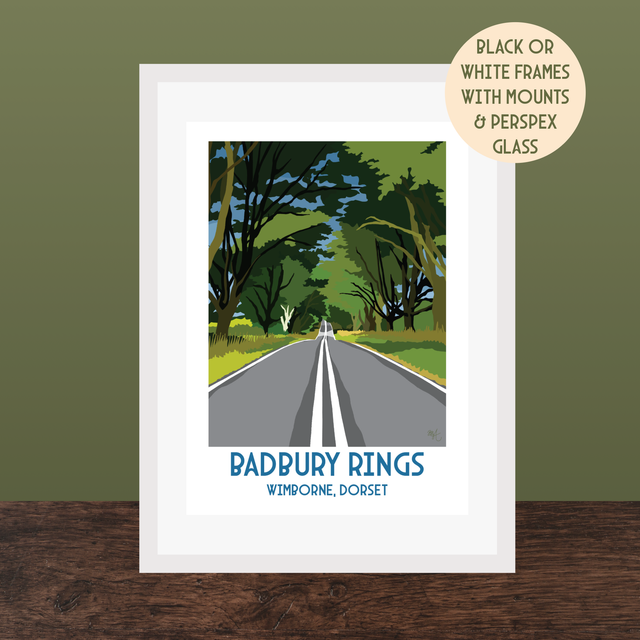 Badbury Rings, Wimborne, Travel Poster Print - Vintage Style Dorset Wall Art