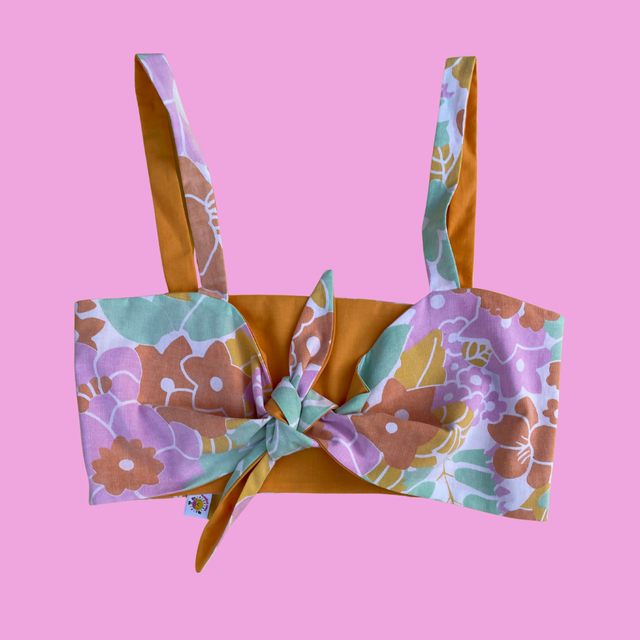 Crop top Papillon "Pastel flower" - M/L/XL