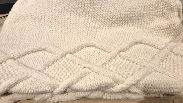 Chunky White Blanket (130 x 156cm)