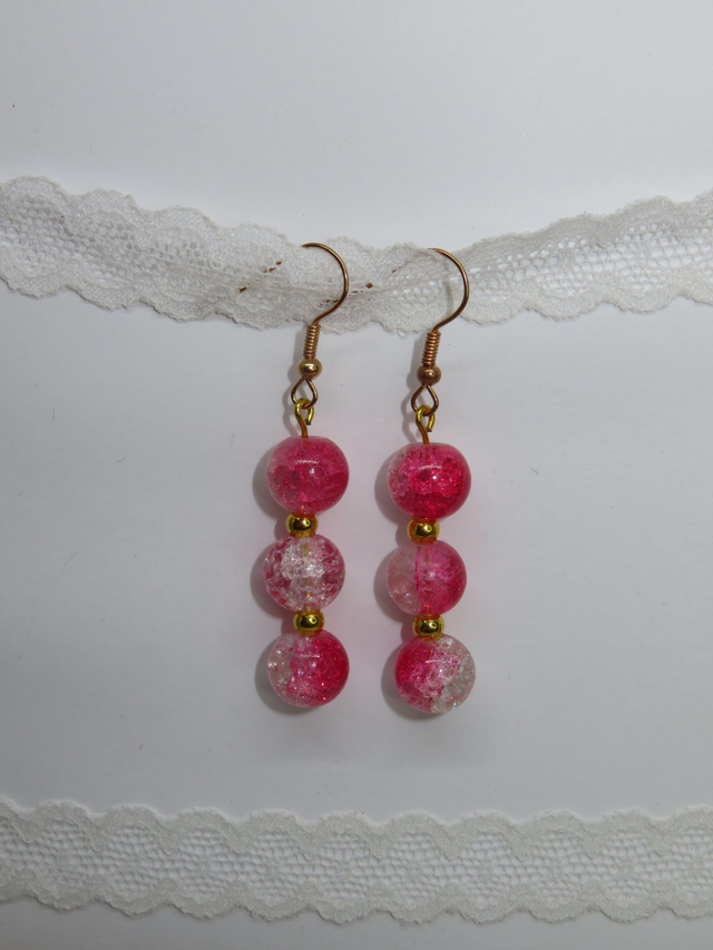 Boucle d'oreille pendante rouge