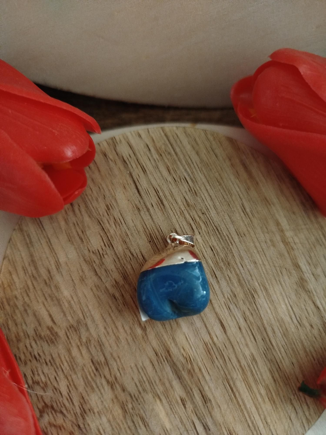 Pendentif en Agate Bleue 