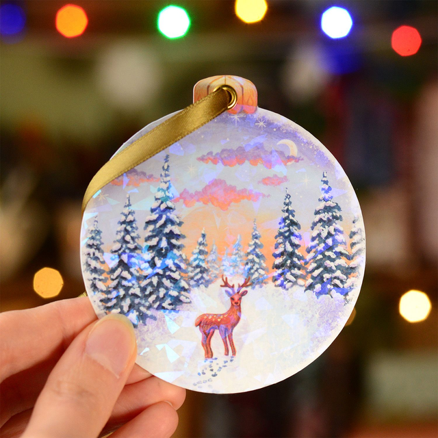 Ornament-Postcard "Sunrise in Winter Wonderland"