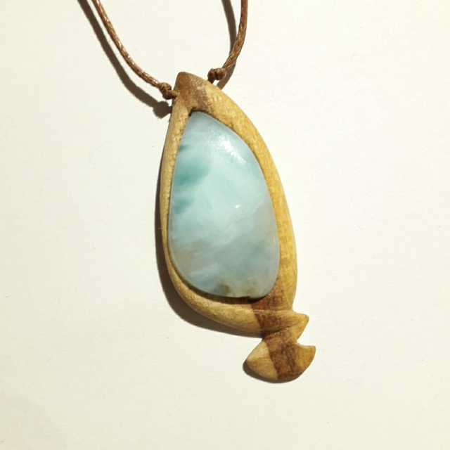 Larimar Palo Santo Necklace 
