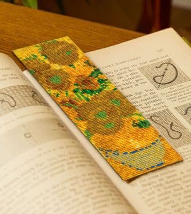 DMC Cross Stitch Kit Sunflowers Van Gogh Bookmark