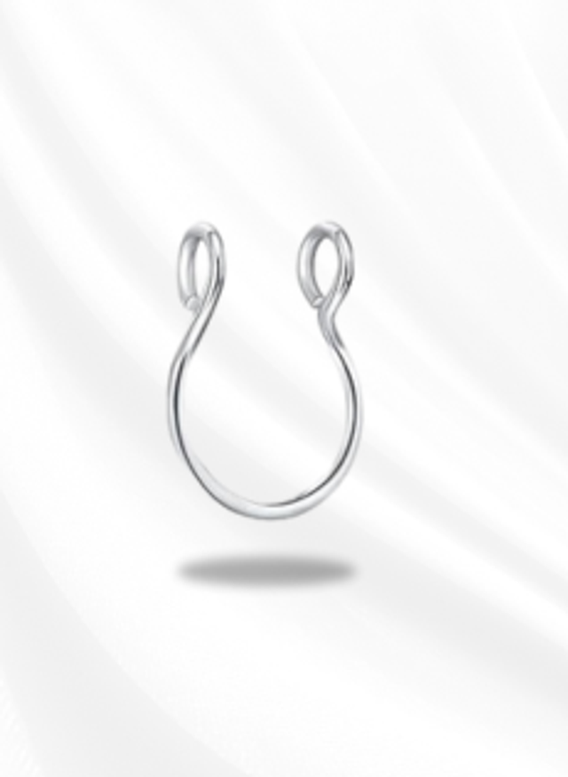Faux anneau de nez septum Simple aregent (0.8mm)