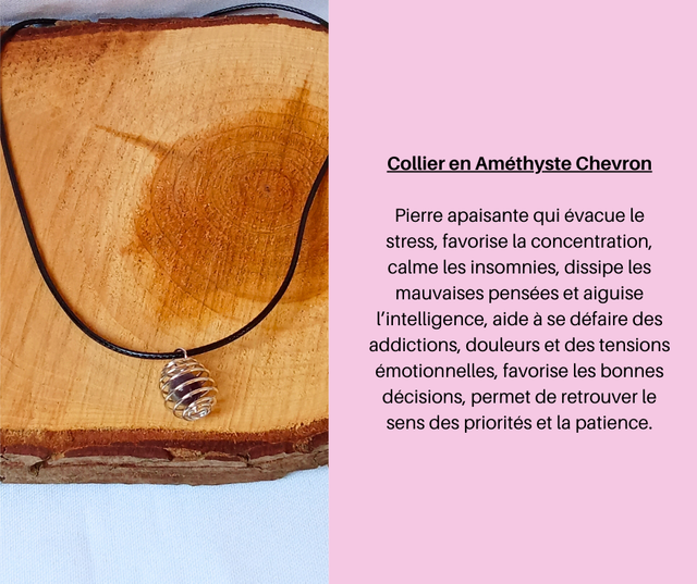 18- Collier en Améthyste Chevron