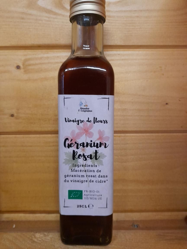 Vinaigre de géranium rosat 