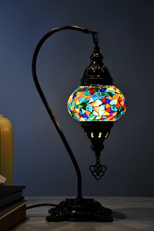 Medium Mosaic Swanneck Table Lamp