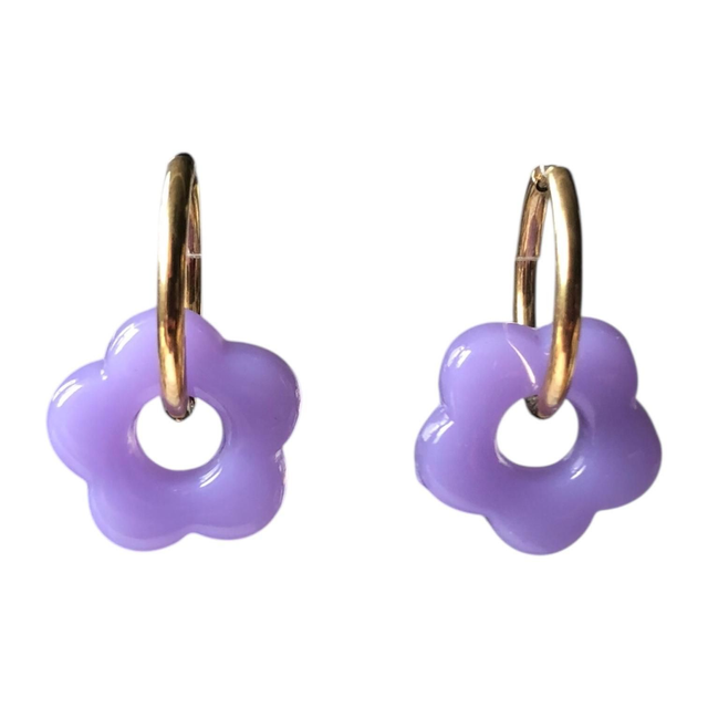 Boucles d'oreilles fleurs - support en acier inoxydable
