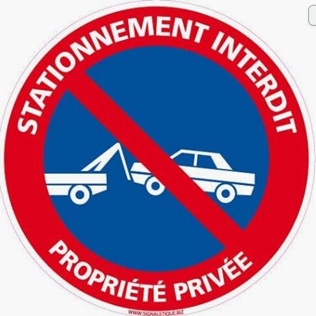 Stationnement Interdit Propriété Privée 30x30cm
