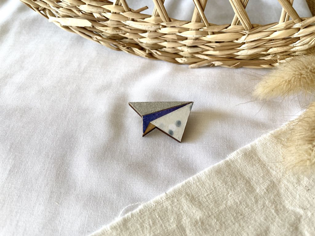 Broche Avion origami - Couleurs variées (bleu)