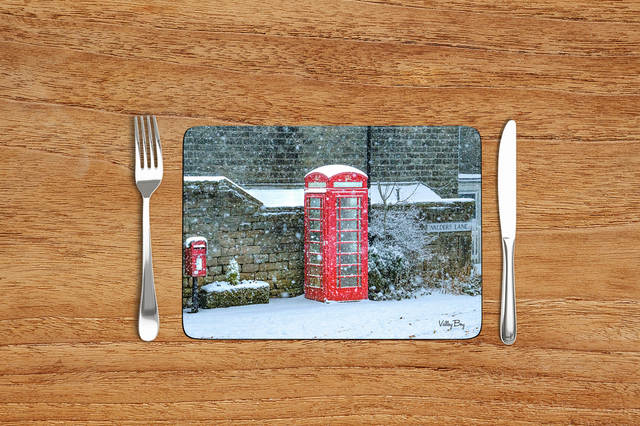 “Snow at Bolsterstone Telephone Box” Placemat  