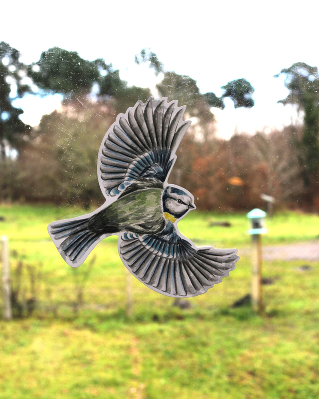 Sticker électrostatique - La Mésange bleue