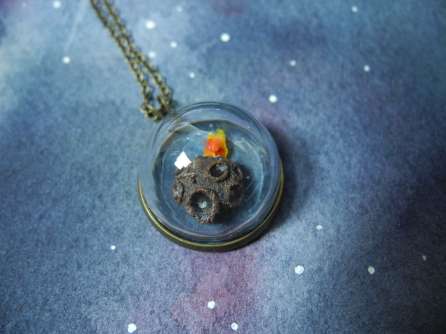 Asteroid Miniature Necklace - Miniature Jewelry - One of a kind Diorama Art