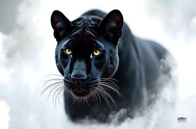 Photo encadrée Panthère Noire – Tirage d’art qualité musée, élégance et mystère