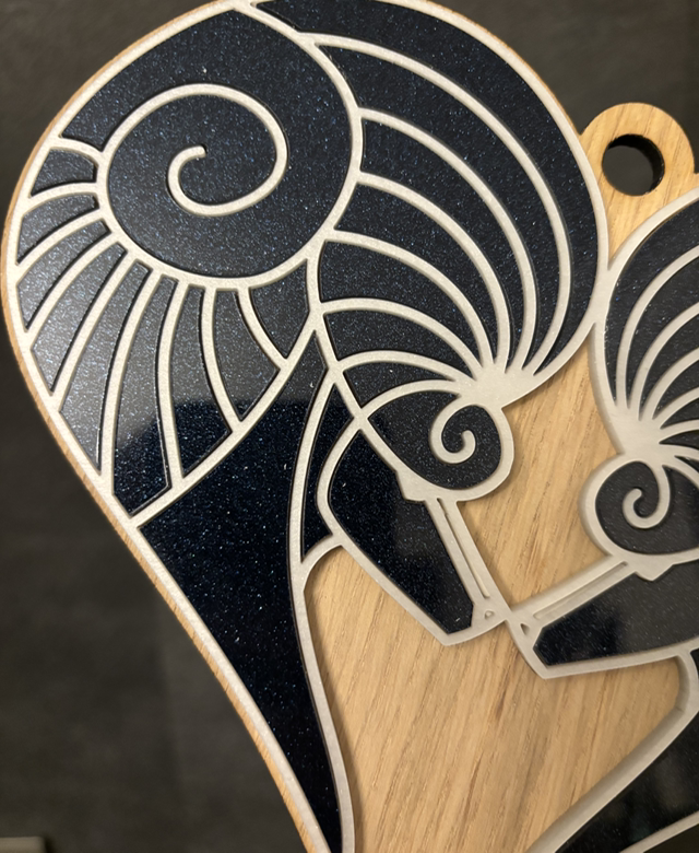 Wall Art - Poodle Fantasy Acryl and Oak wood