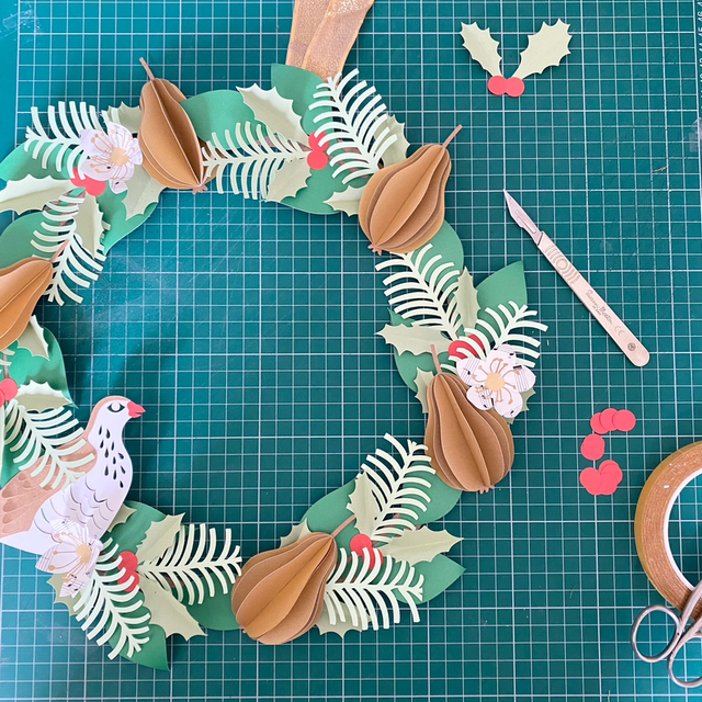 Partridge in a pear tree papercraft wreath workshop for adults @ Lincoln Cathedral, LN2 1PX