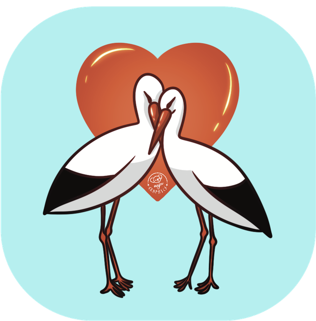 Saint Valentin Cigogne - Magnet