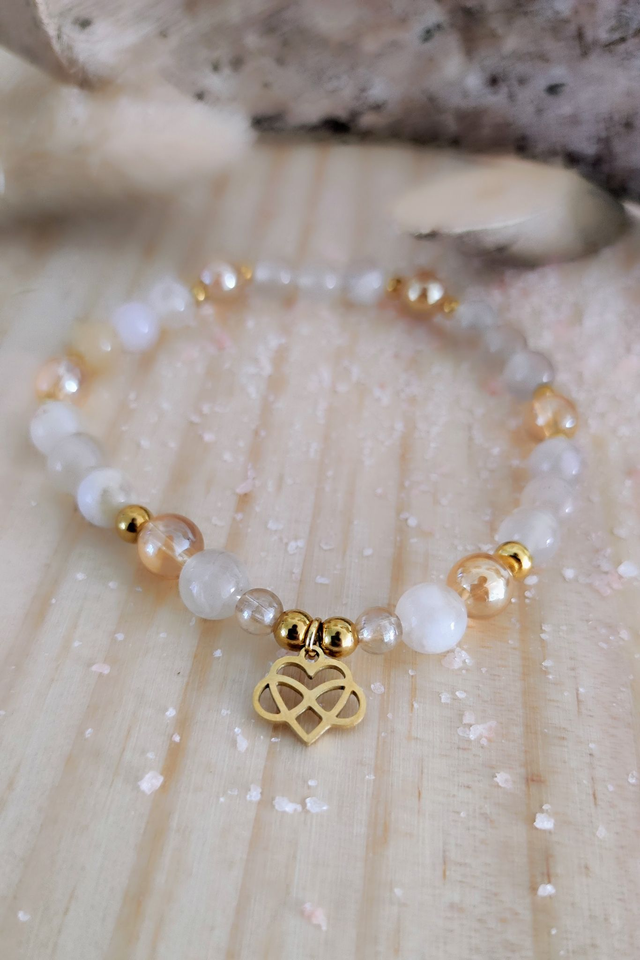 Bracelet Agate Cerise et Quartz Aura