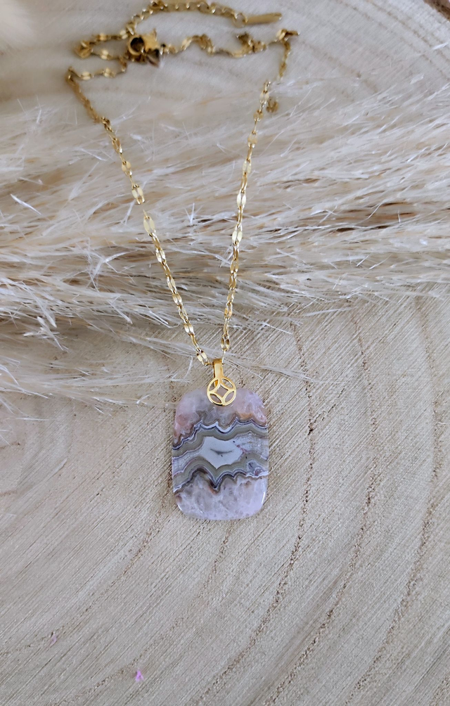 Pendentif "Destin" Agate inclusion Améthyste