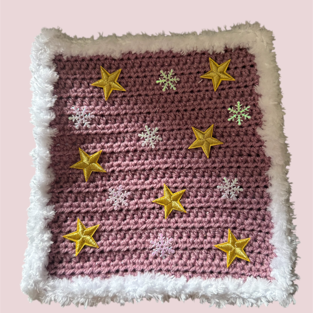 Couverture violine étoiles et flocons