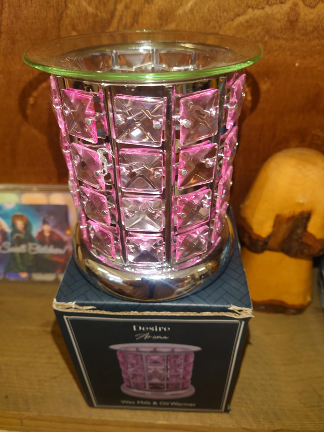 Pink Crystal Tea Light Burner 