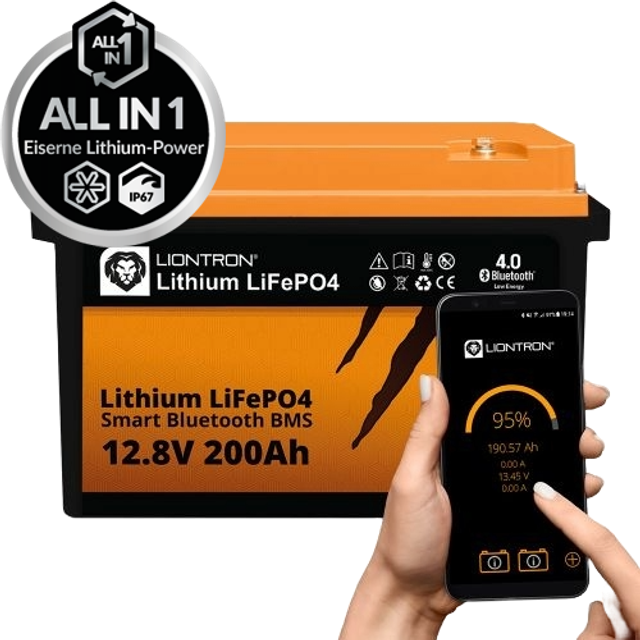 LIONTRON LiFePO4 12,8V 200Ah LXArctic smart BMS mit Bluetooth, Marine IP67