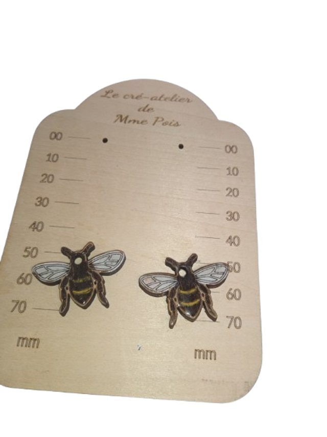 Abeille Nocturne – Pampille artisanale bois &amp; résine