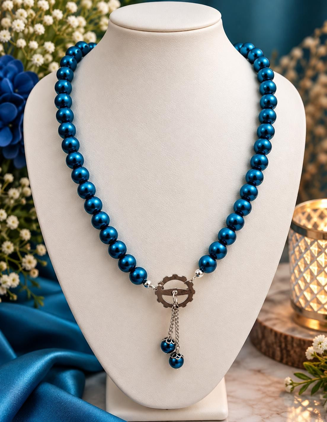 Collier en perles de verre 8 mm 