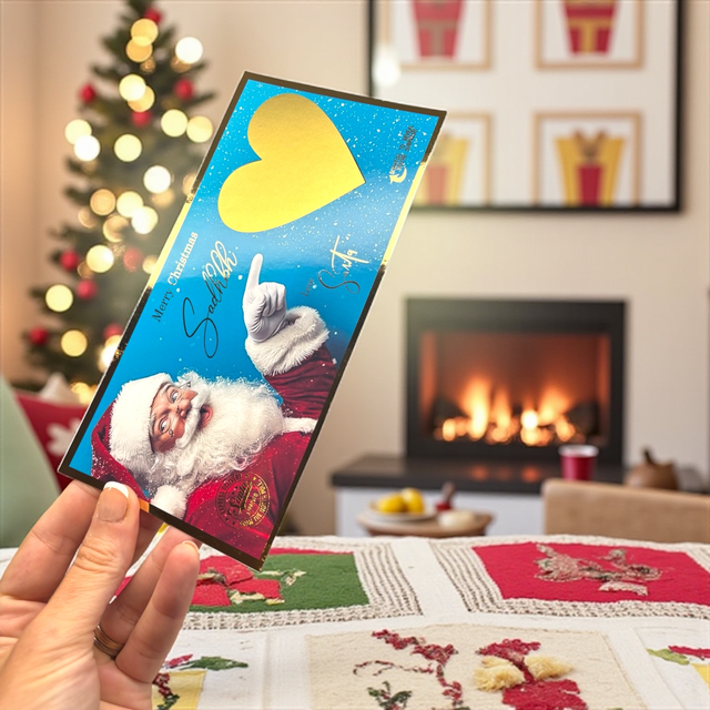 Santa Claus Christmas scratch reveal gift card 