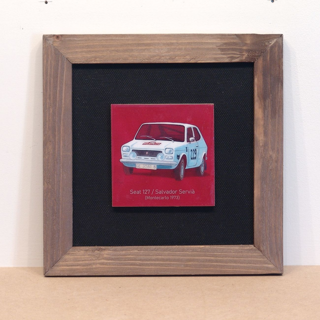 Artimotor enmarcado 21x21 - 1973 Seat 127 - Salvador Servià