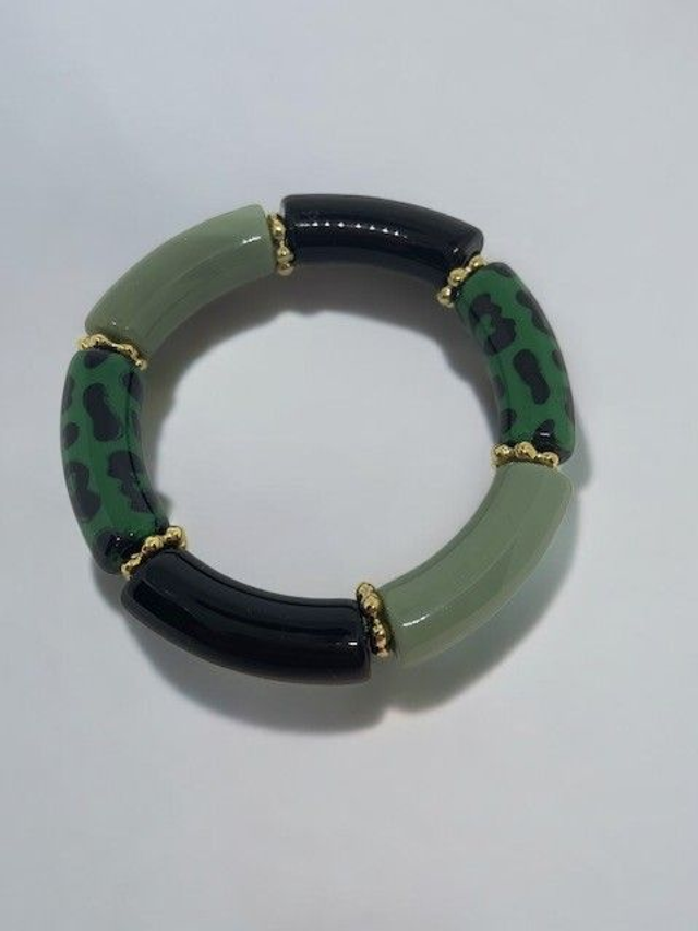 Bracelet acrylique tons verts 4 (taille M)