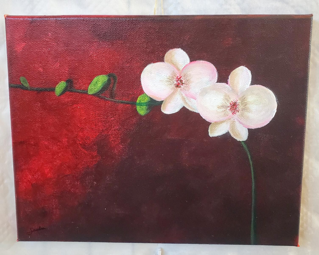 Toile acrylique l'orchidée 