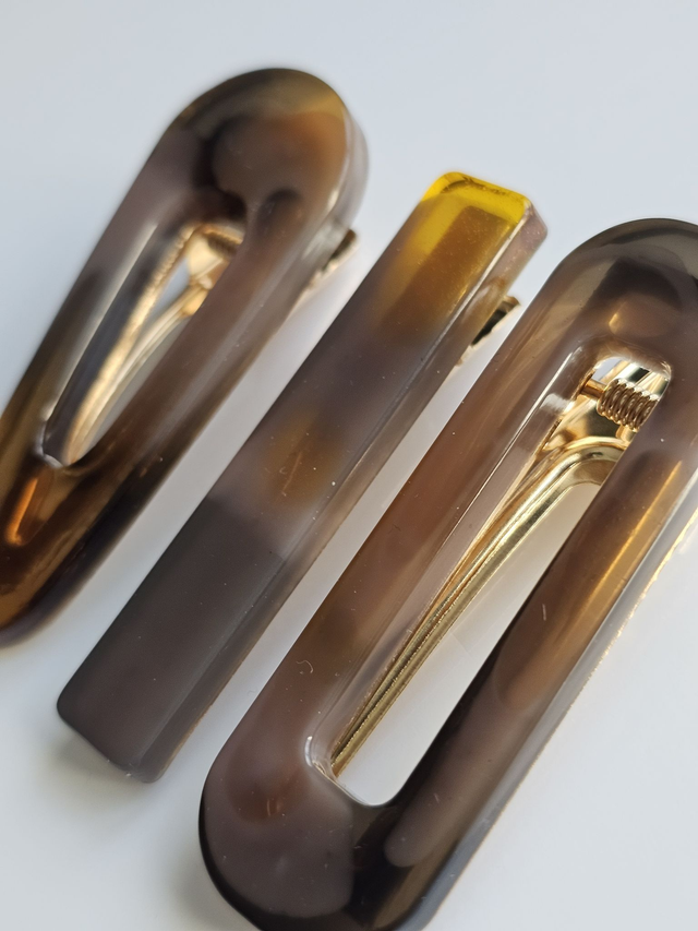 TRIO BARRETTES MARRONS 