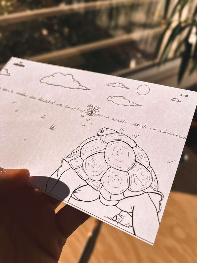 Coloriage Flipbook fait à la main- La fraise et la tortue