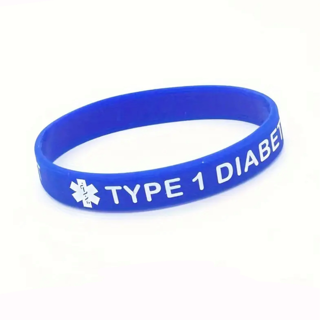 Blue Type 1 Diabetic Medical Alert Wristband 