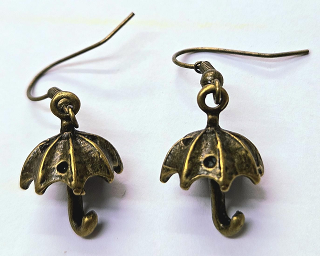 Bronze Tone Umbrella Earrings (nickel free)  