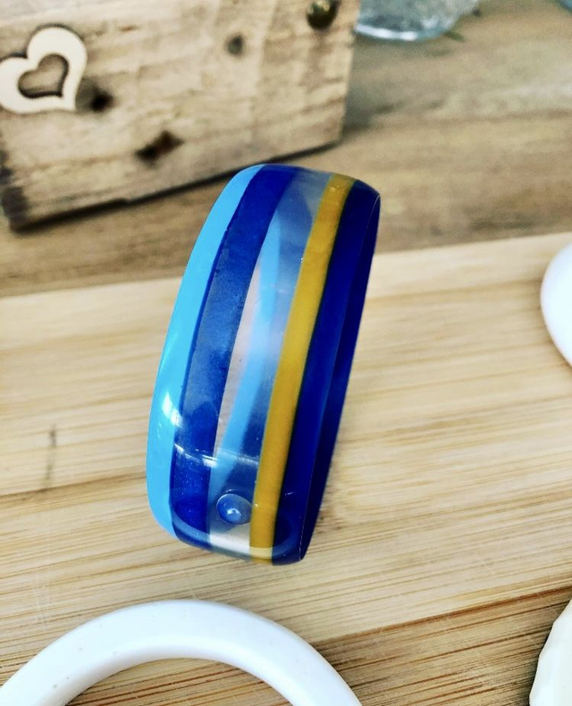 Bracelet Manchette -  Bleus camel