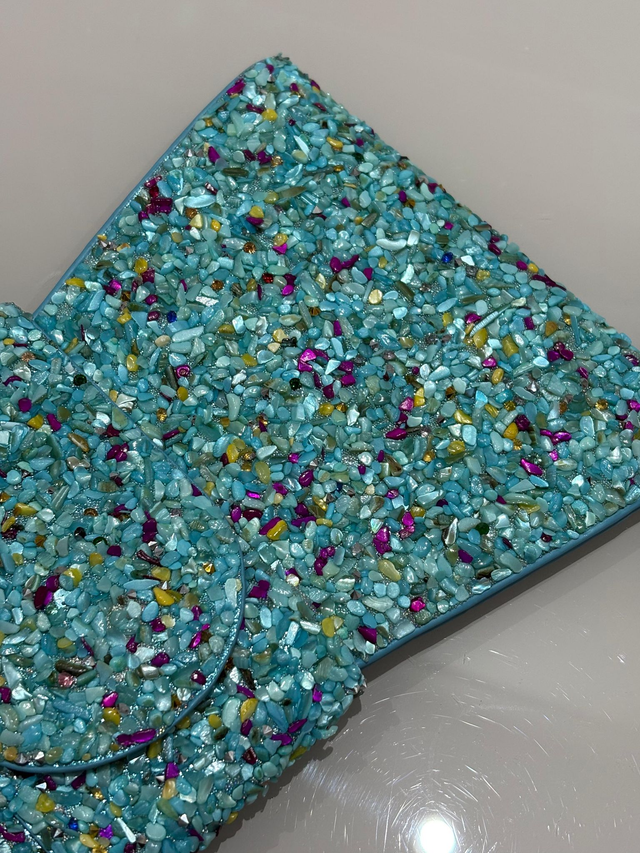 BOLSA/CARTEIRA LAÇO CASCALHO TURQUESA (S-411)